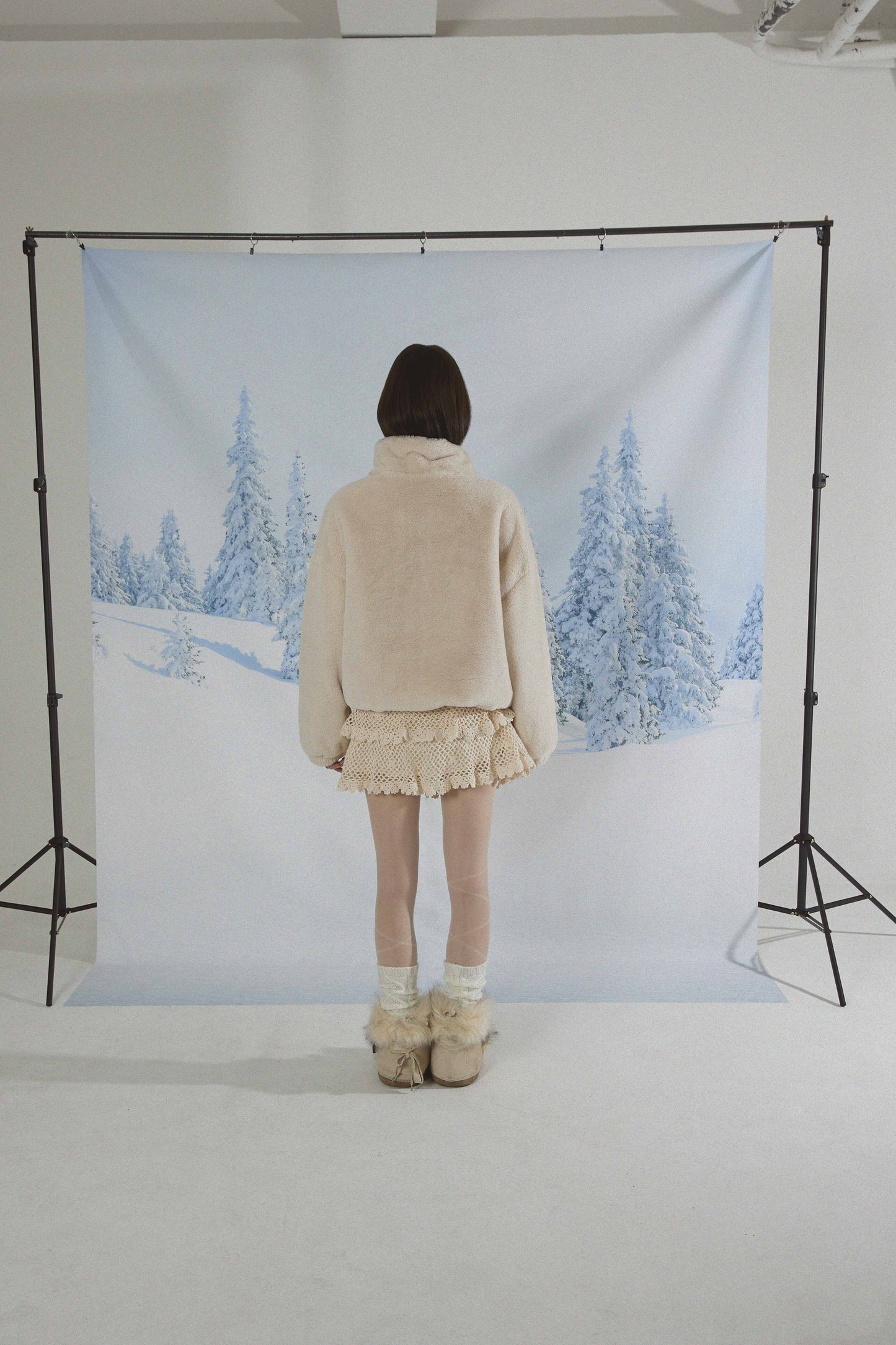 RABBIT HEART FUR JACKET IVORY VER.2 - KATER 카터 - CAVA LIFE
