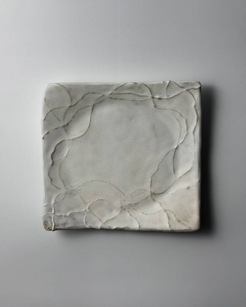 vine dish square matt white