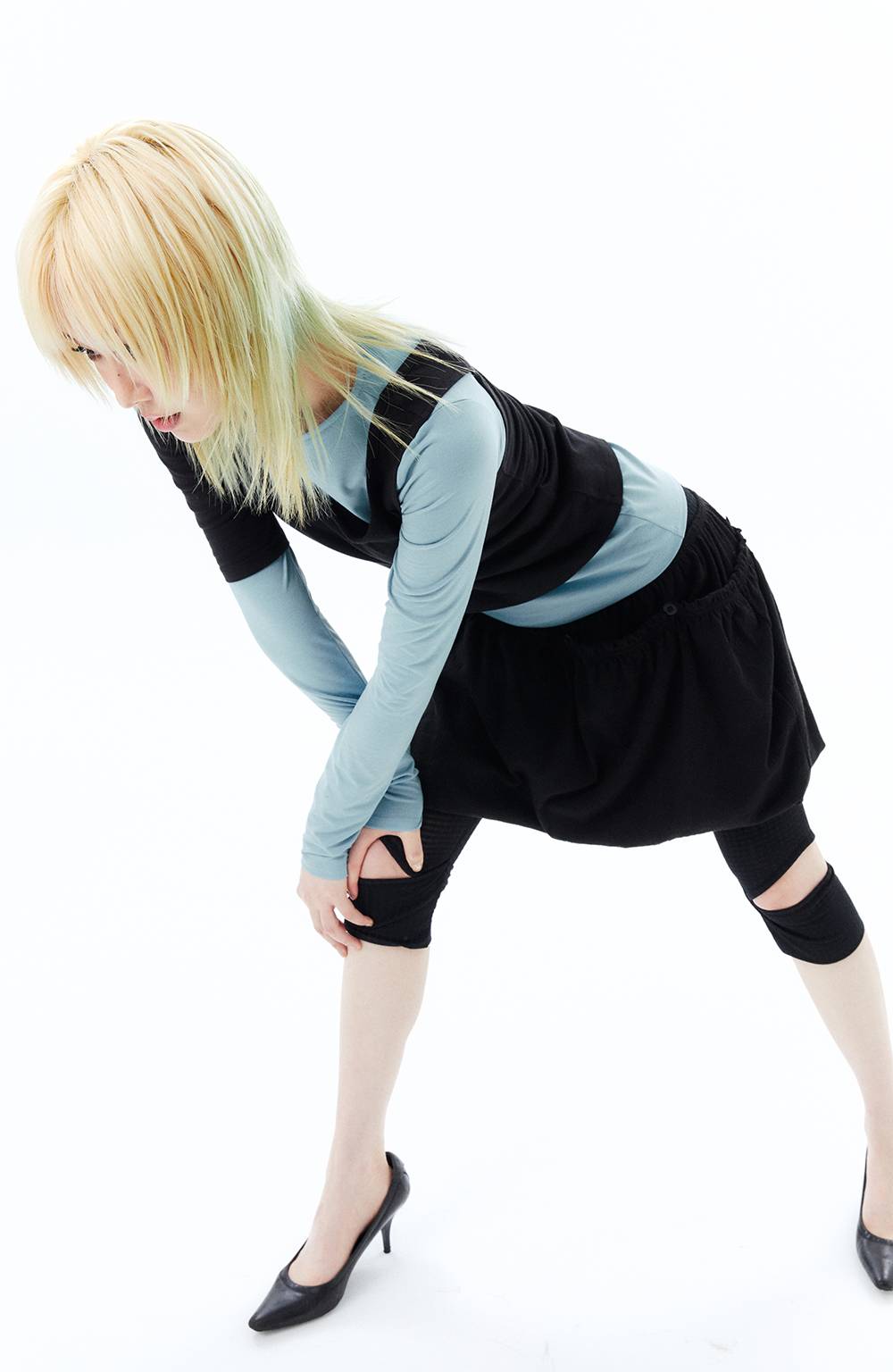 SHEER CHECK LEGGINGS / BLACK