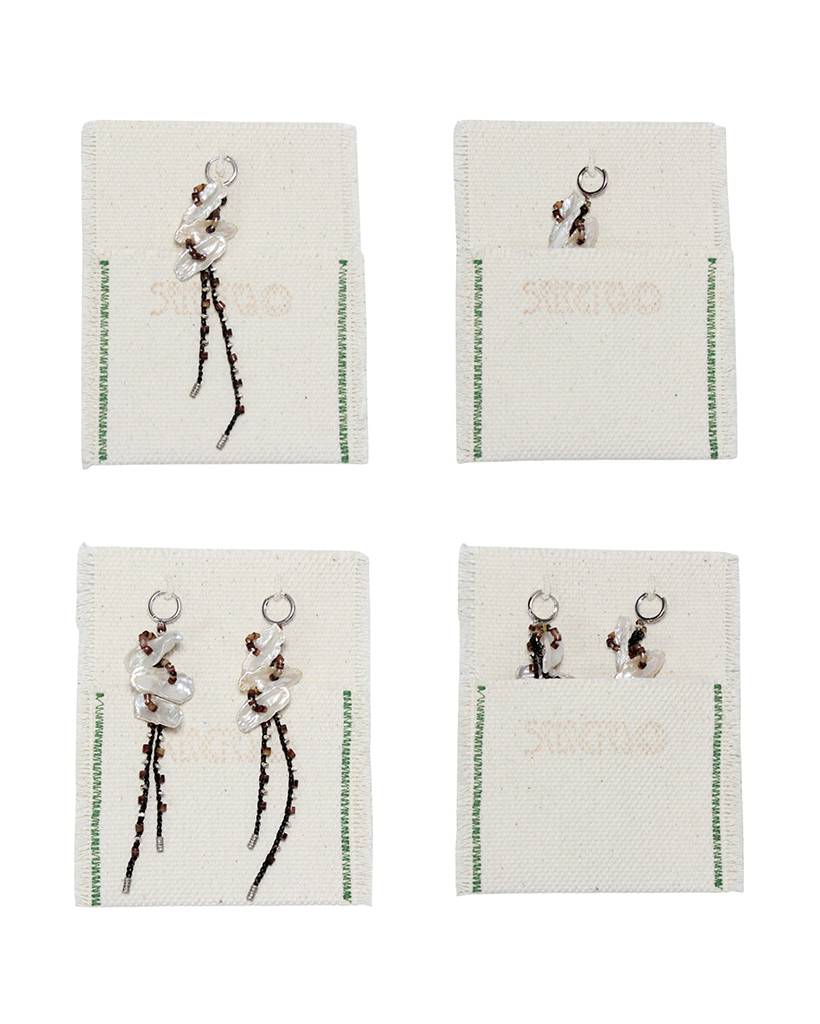 dim soluna metallic crochet earring