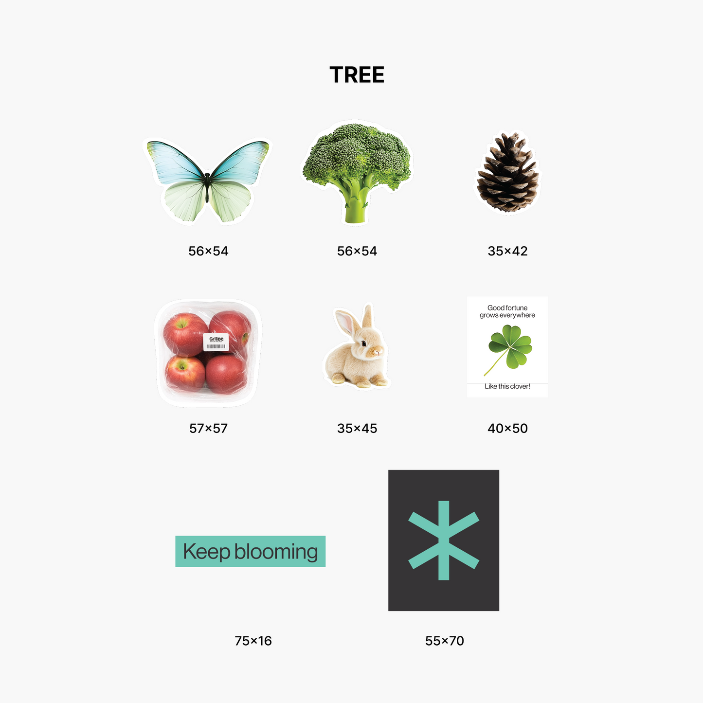 목 사주 개운 스티커 set / Keep blooming