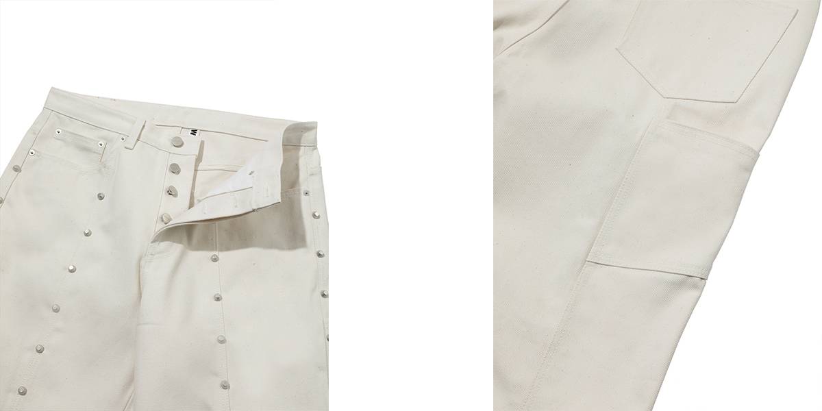 STUD DETAILED DENIM PANTS(NATURAL) - WESKEN - CAVA LIFE