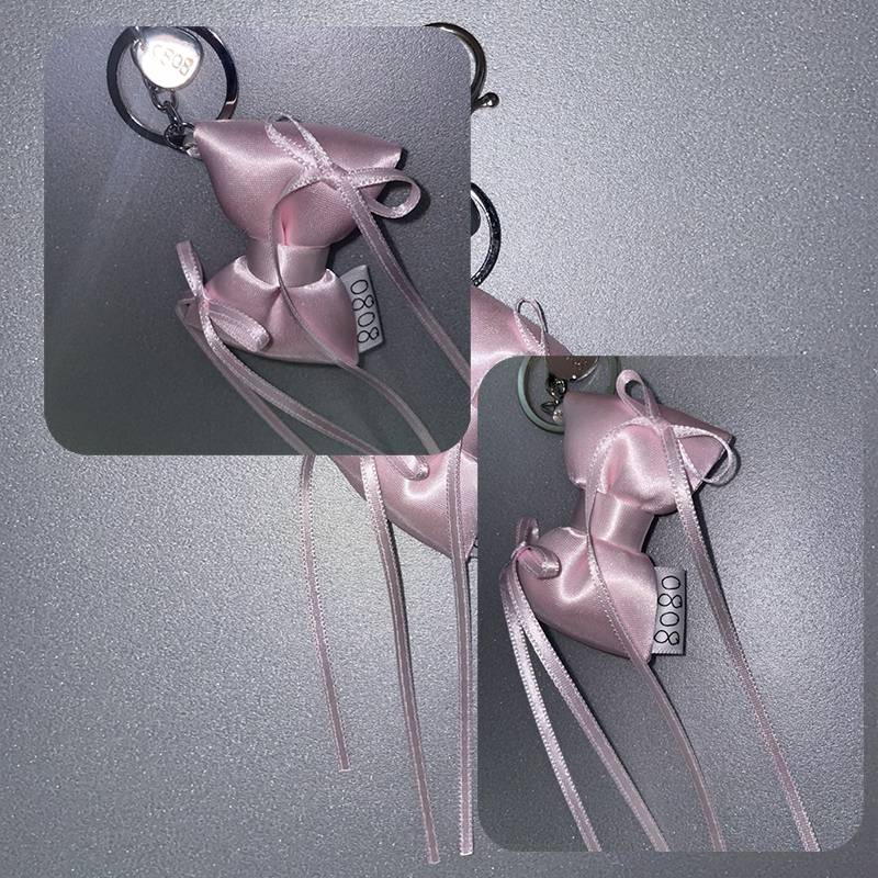 0808 ribbon keyring (pink)
