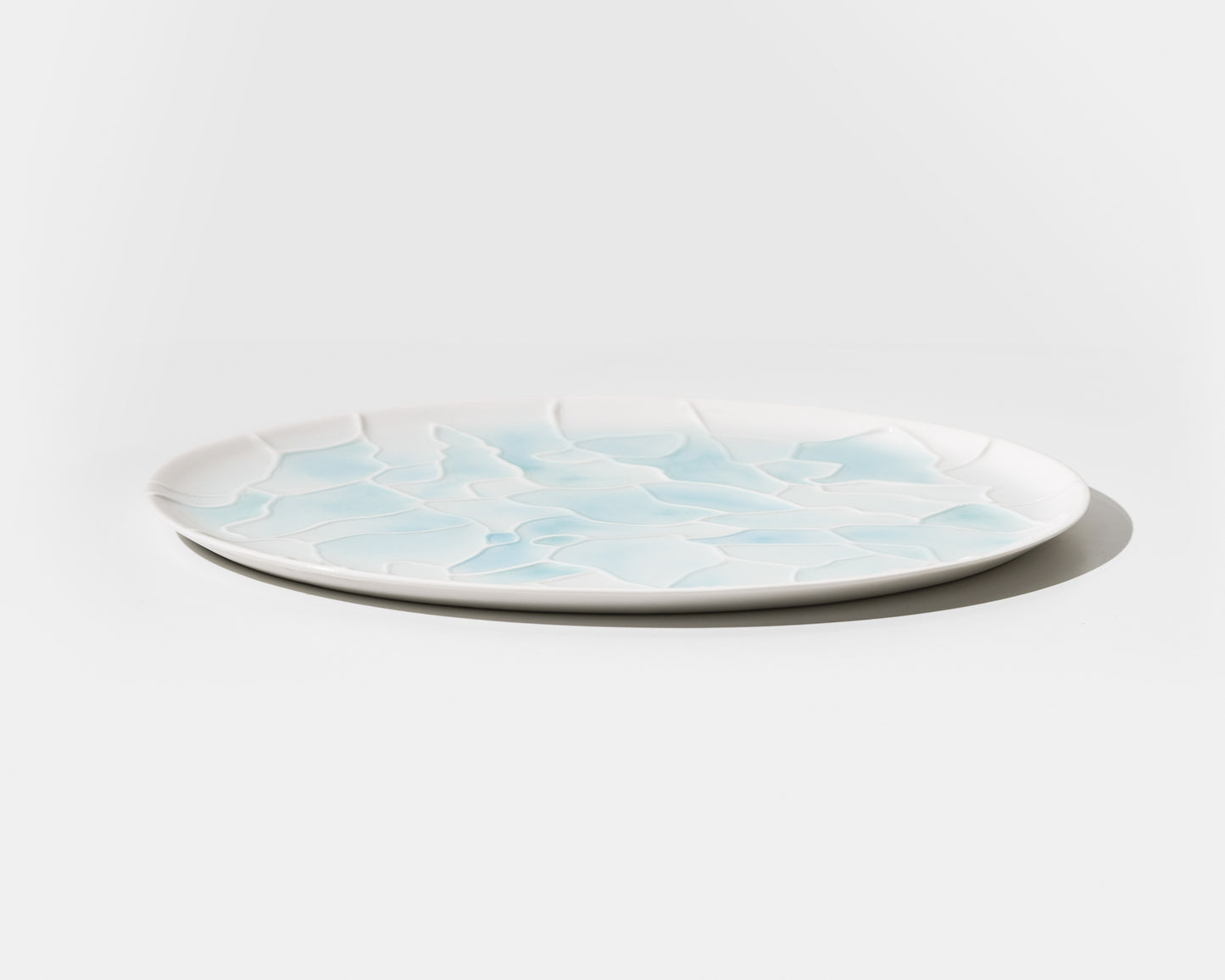 타원형 물빛 파랑 접시