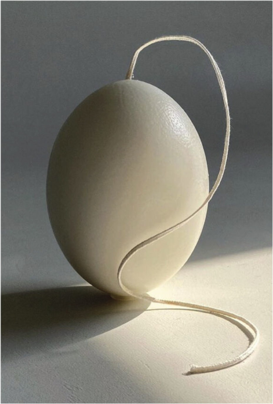 Ostrich egg candle - white