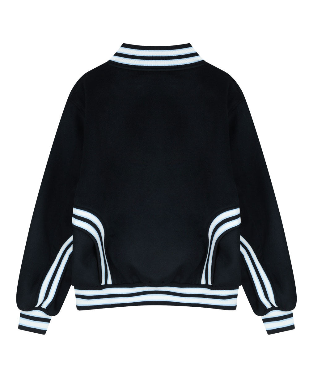 Curved rib varsity jacket - SCHAFT 셰프트 - CAVA LIFE