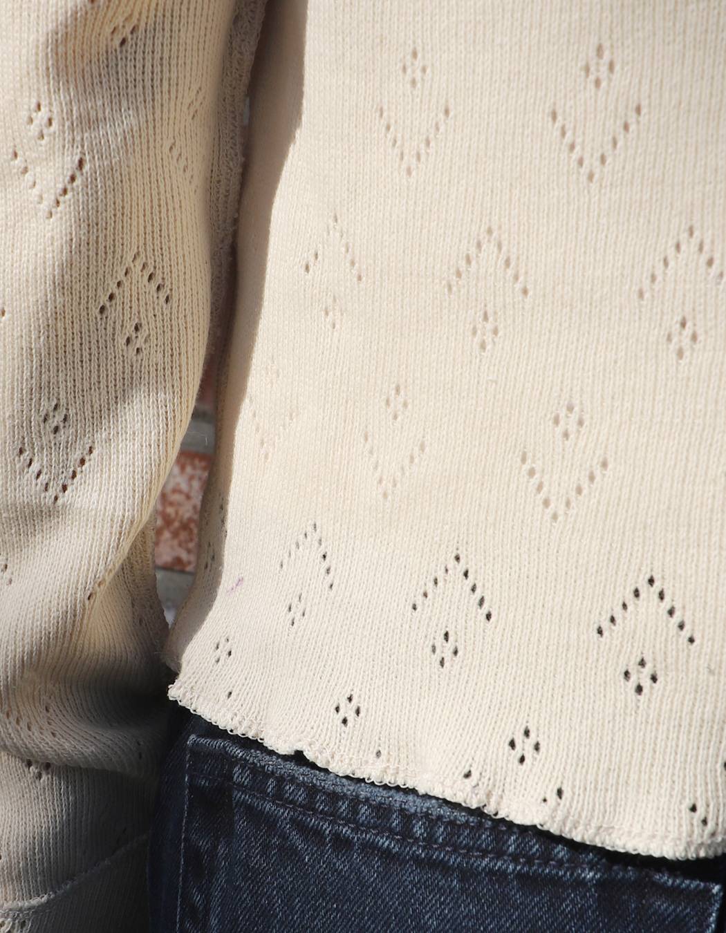 Punching Knit (CREAM) WOMENS