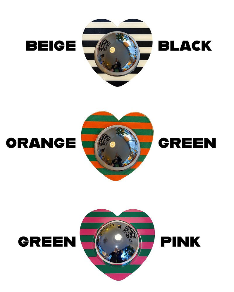 하트 아크릴 볼록거울 (스트라이프) - you like what 유라이크왓 - CAVA LIFE