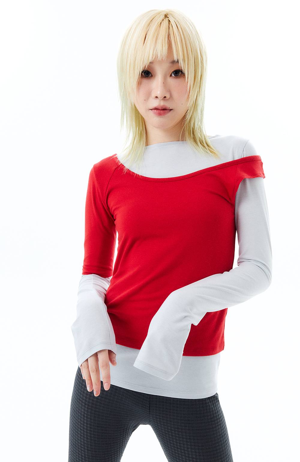 2 IN 1 LAYERED TOP / RED