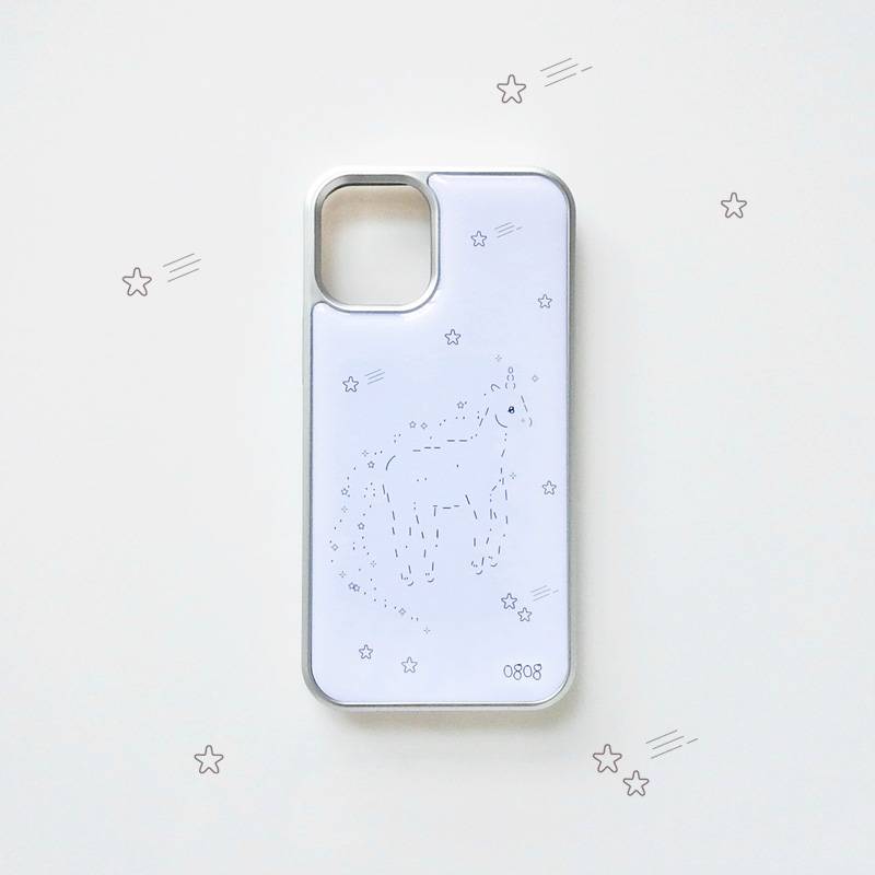 unicorn emoji phonecase (silver) epoxy