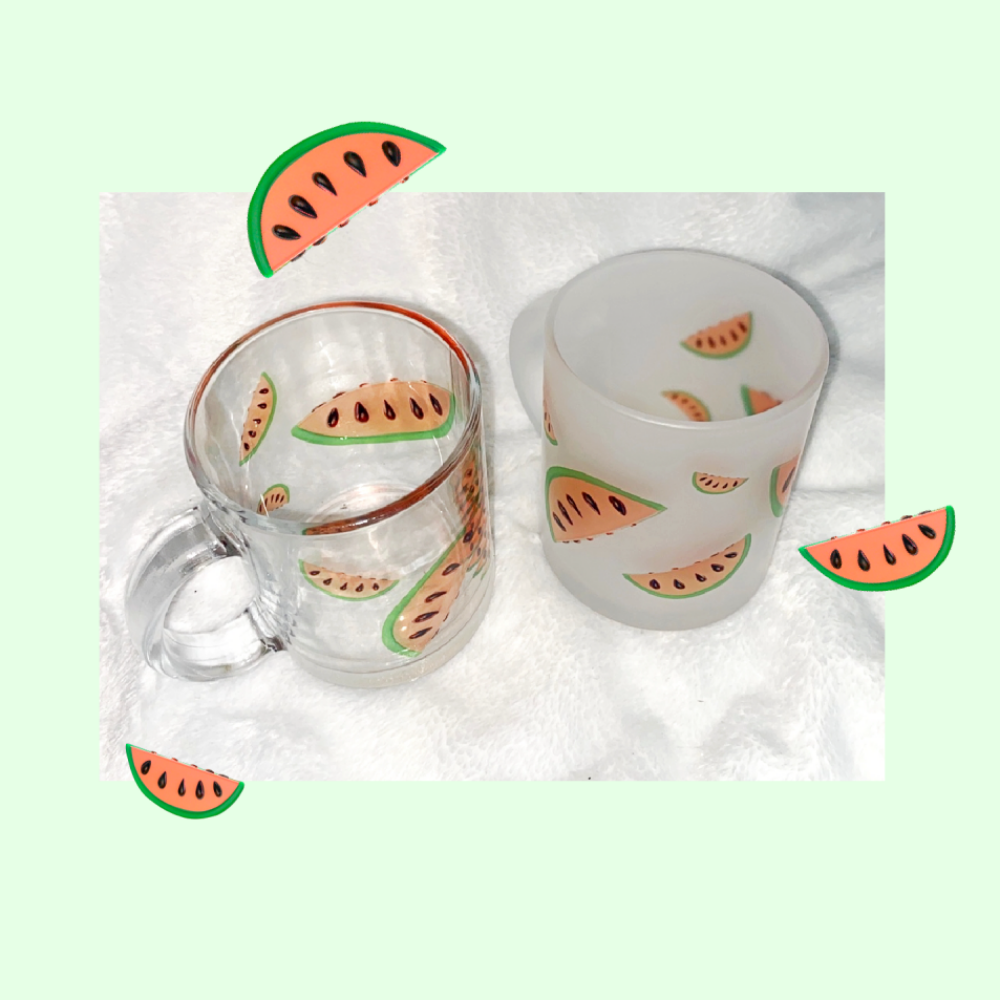Toy watermelon glass mug (matte)