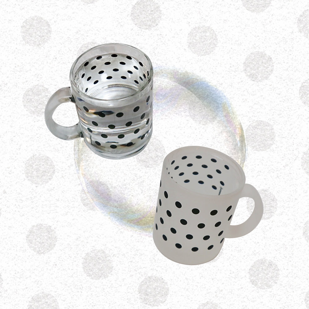 Black dot glass mug (gloss)