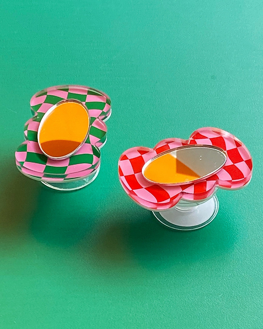 클라우드 미러 그립톡 (핑크&레드) - you like what 유라이크왓 - CAVA LIFE