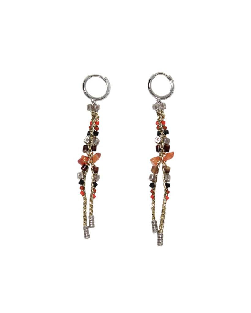 sunset bits metallic crochet earring