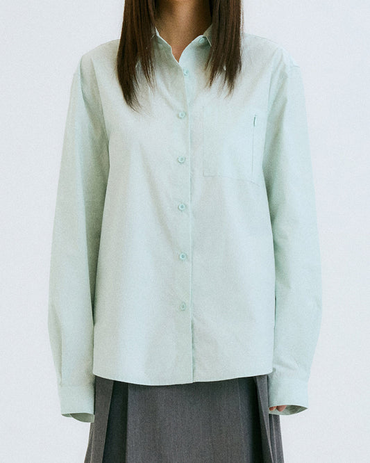 오버사이즈 포켓 셔츠 / 아이스 민트 - HALOMINIUM  할로미늄 - CAVA LIFE