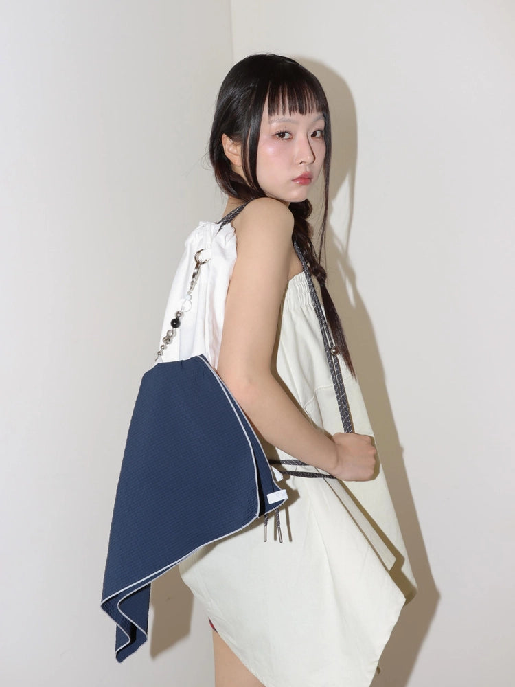 LETTERING SCARF (NAVY)