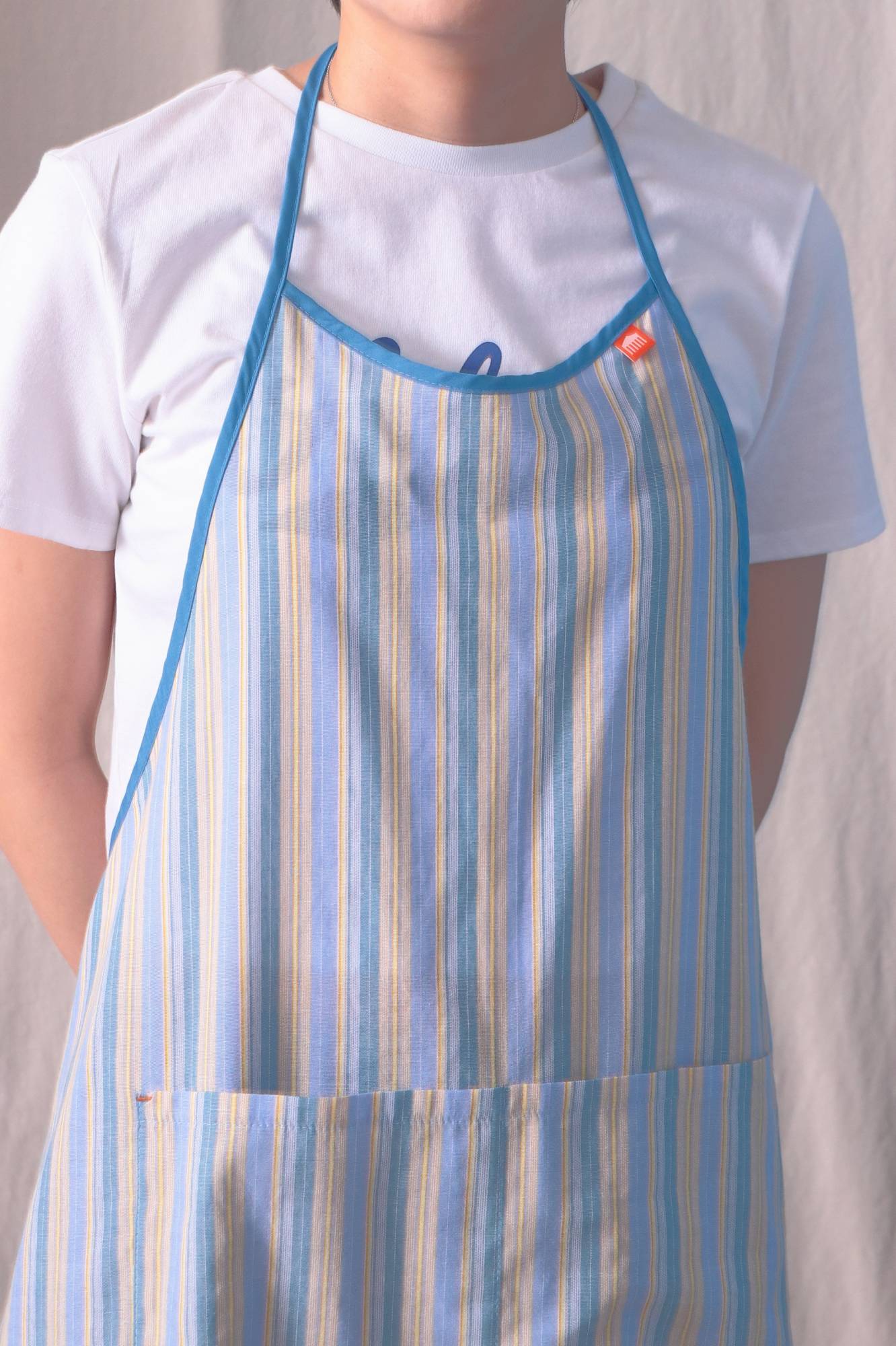 Basic Apron A in Custom Stripe Capri