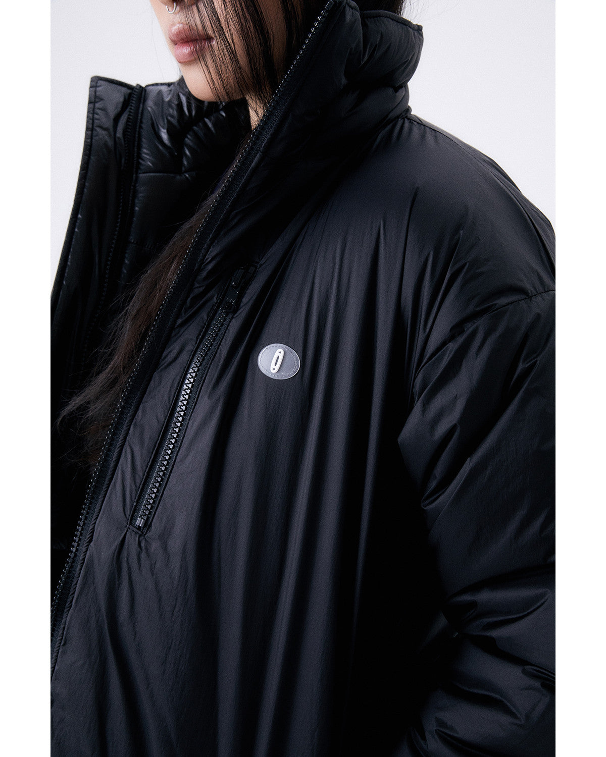 フォイルリバーシブルパディングジャケット/ブラック