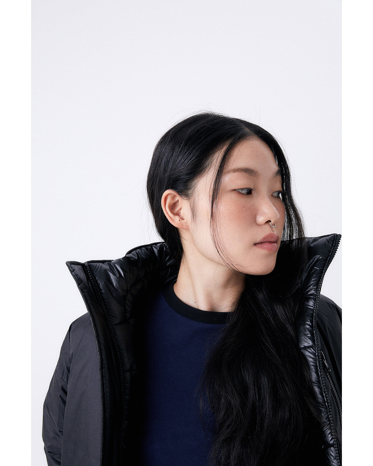 フォイルリバーシブルパディングジャケット/ブラック