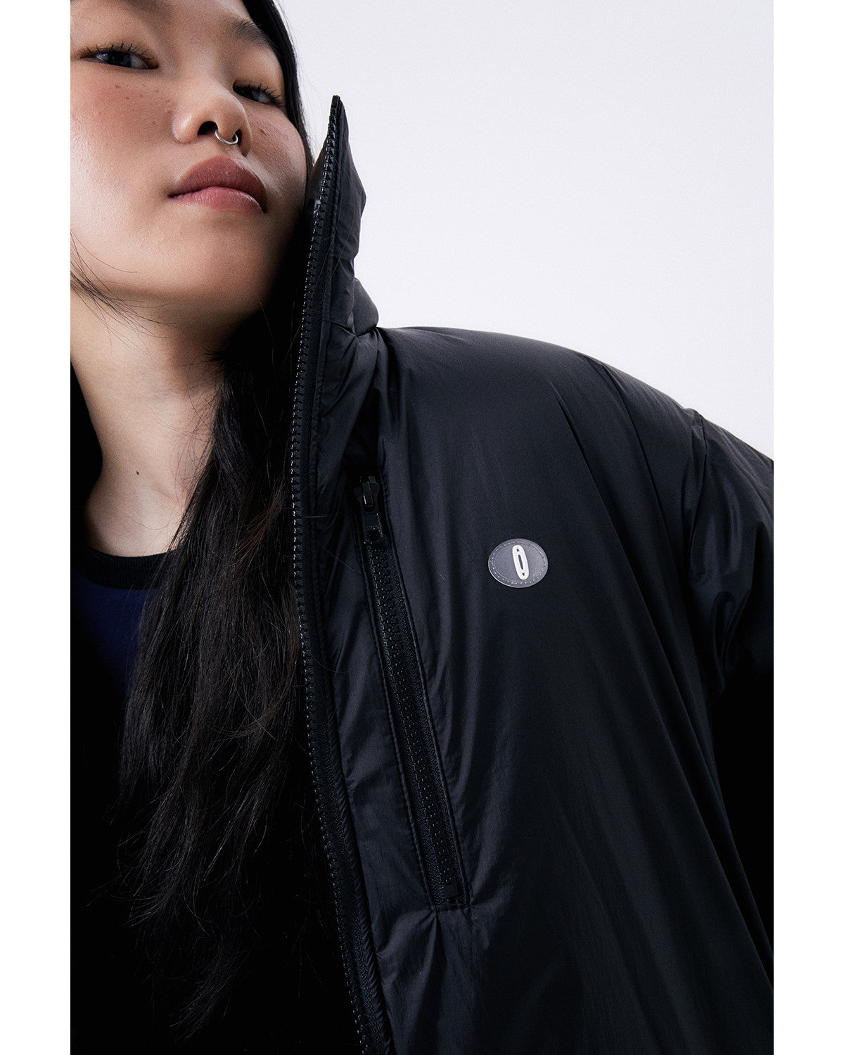 フォイルリバーシブルパディングジャケット/ブラック