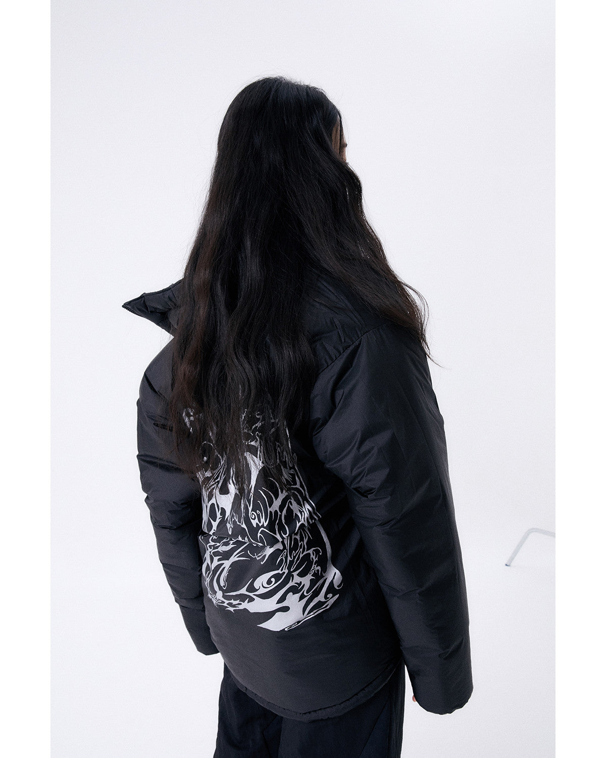 フォイルリバーシブルパディングジャケット/ブラック