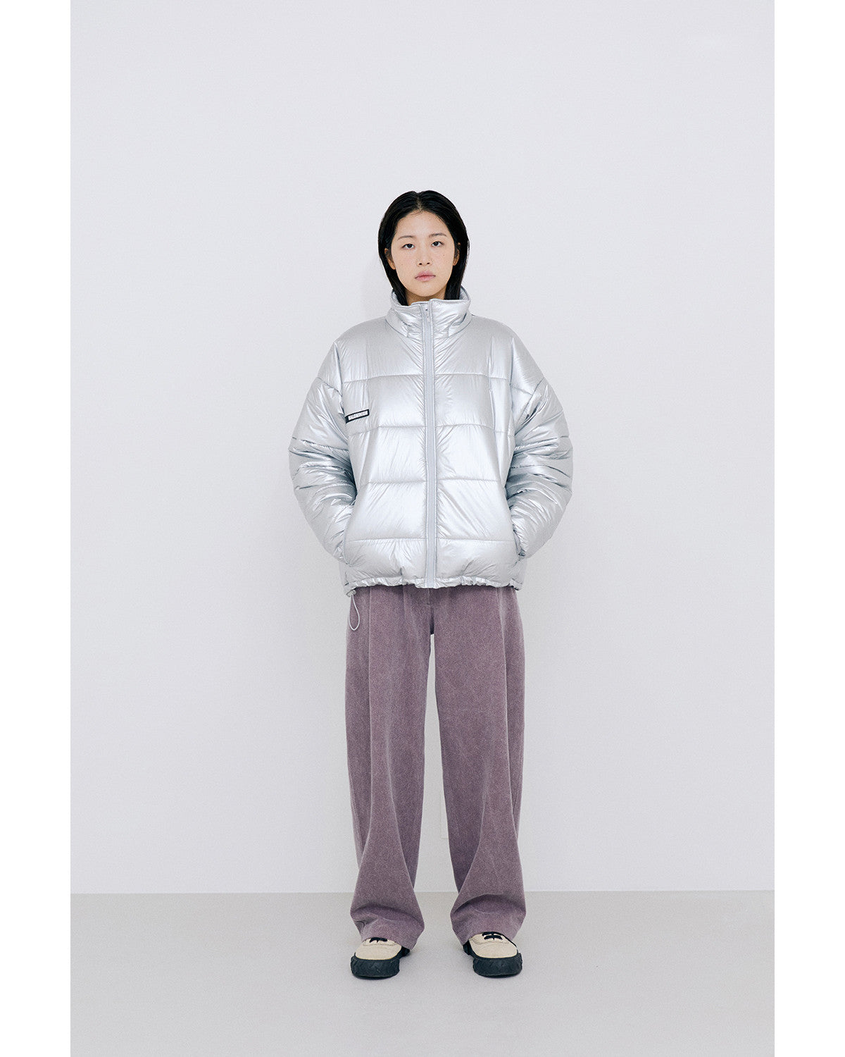 FOIL REVERSIBLE PADDING JACKET / SILVER