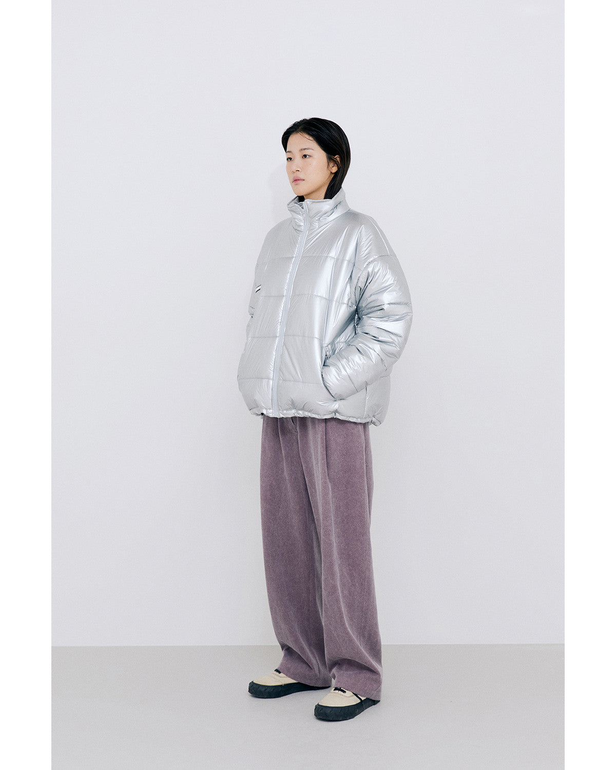 FOIL REVERSIBLE PADDING JACKET / SILVER