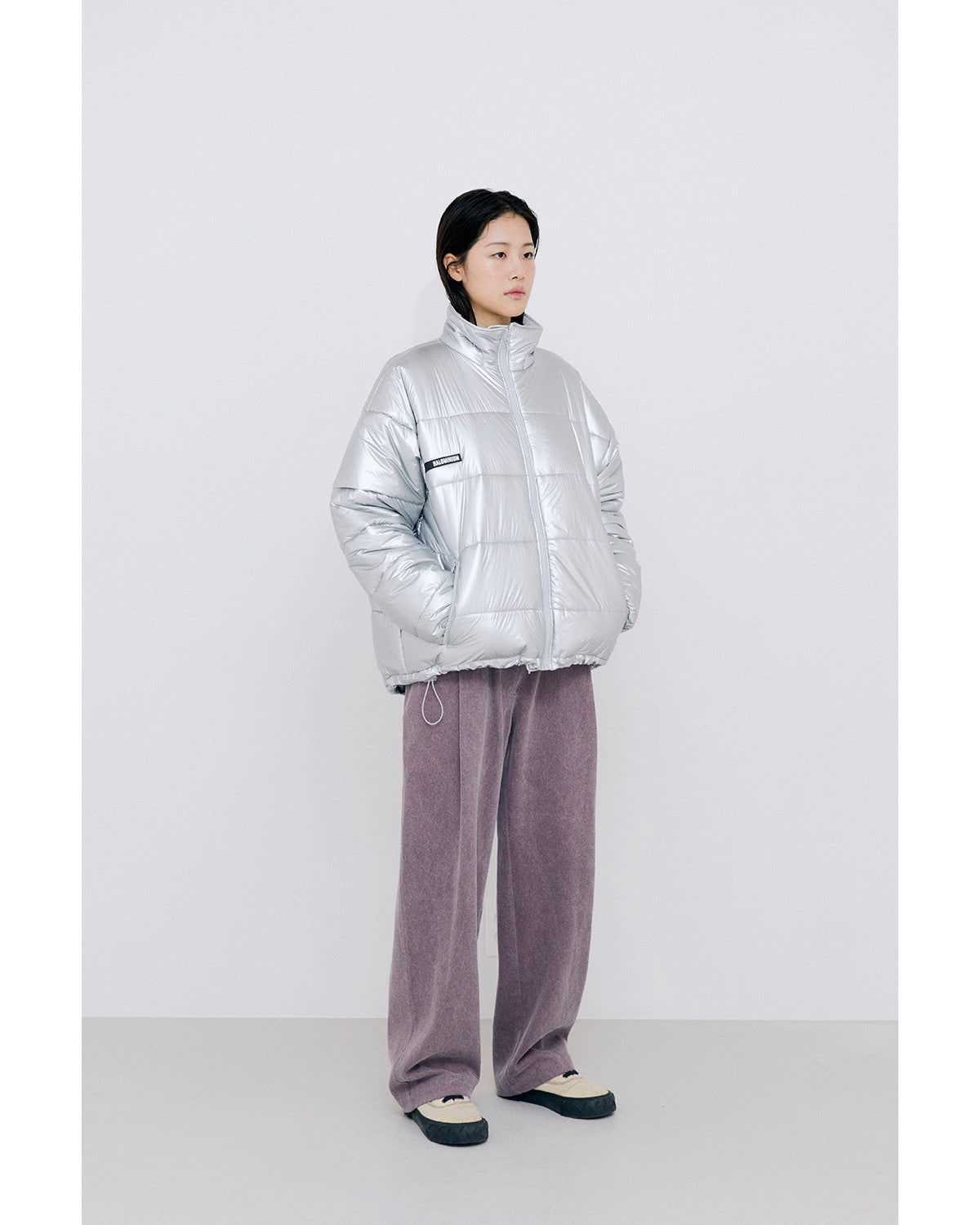 FOIL REVERSIBLE PADDING JACKET / SILVER