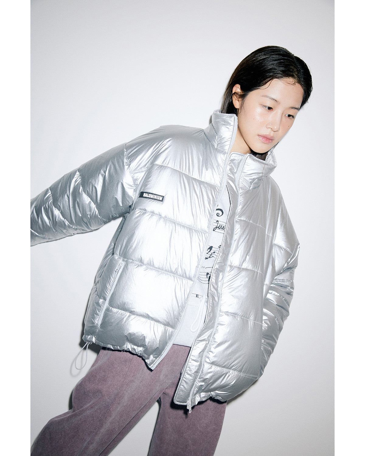 FOIL REVERSIBLE PADDING JACKET / SILVER