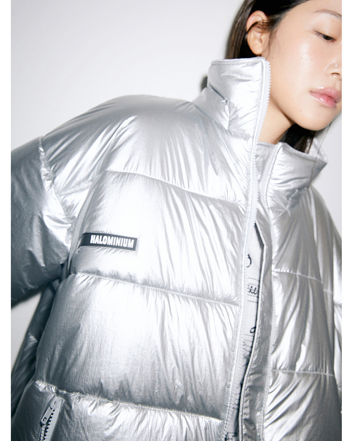 FOIL REVERSIBLE PADDING JACKET / SILVER