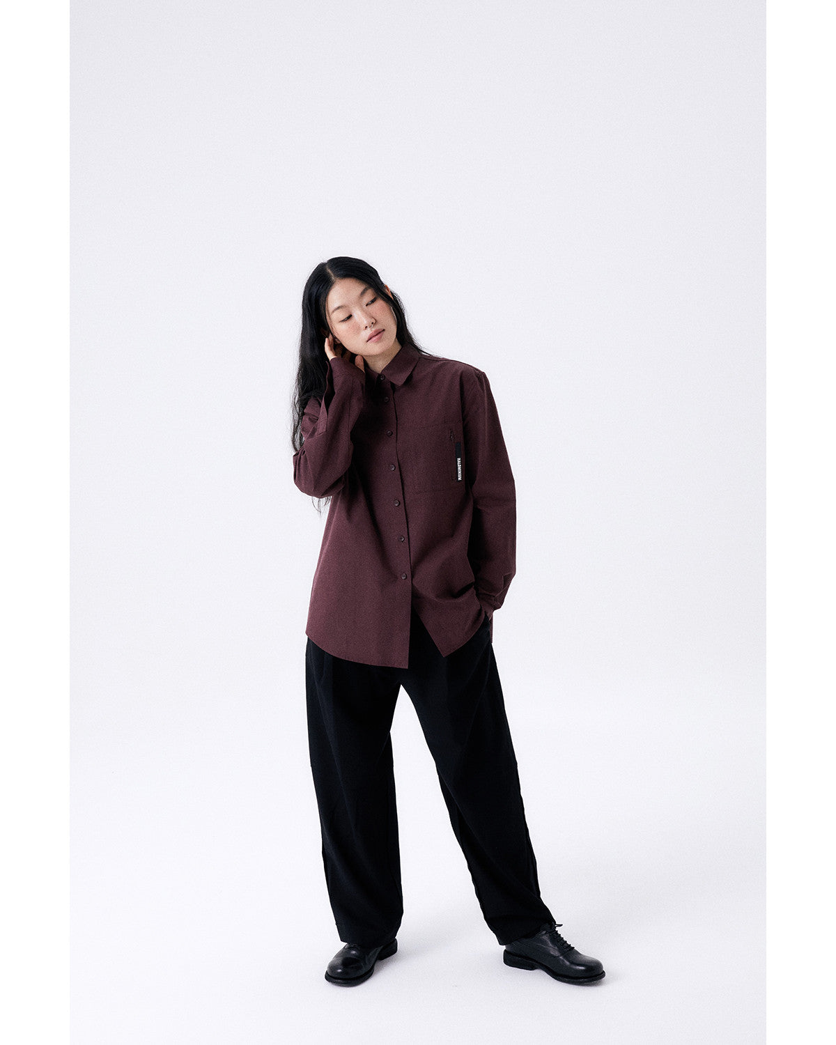 원 턱 울 팬츠 / 블랙 - HALOMINIUM  할로미늄 - CAVA LIFE