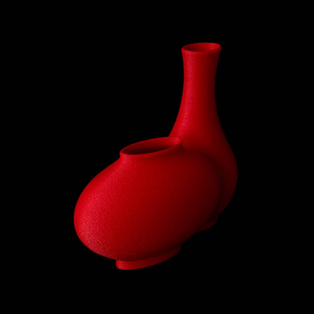 겹쳐진 작은 달항아리와 호리병