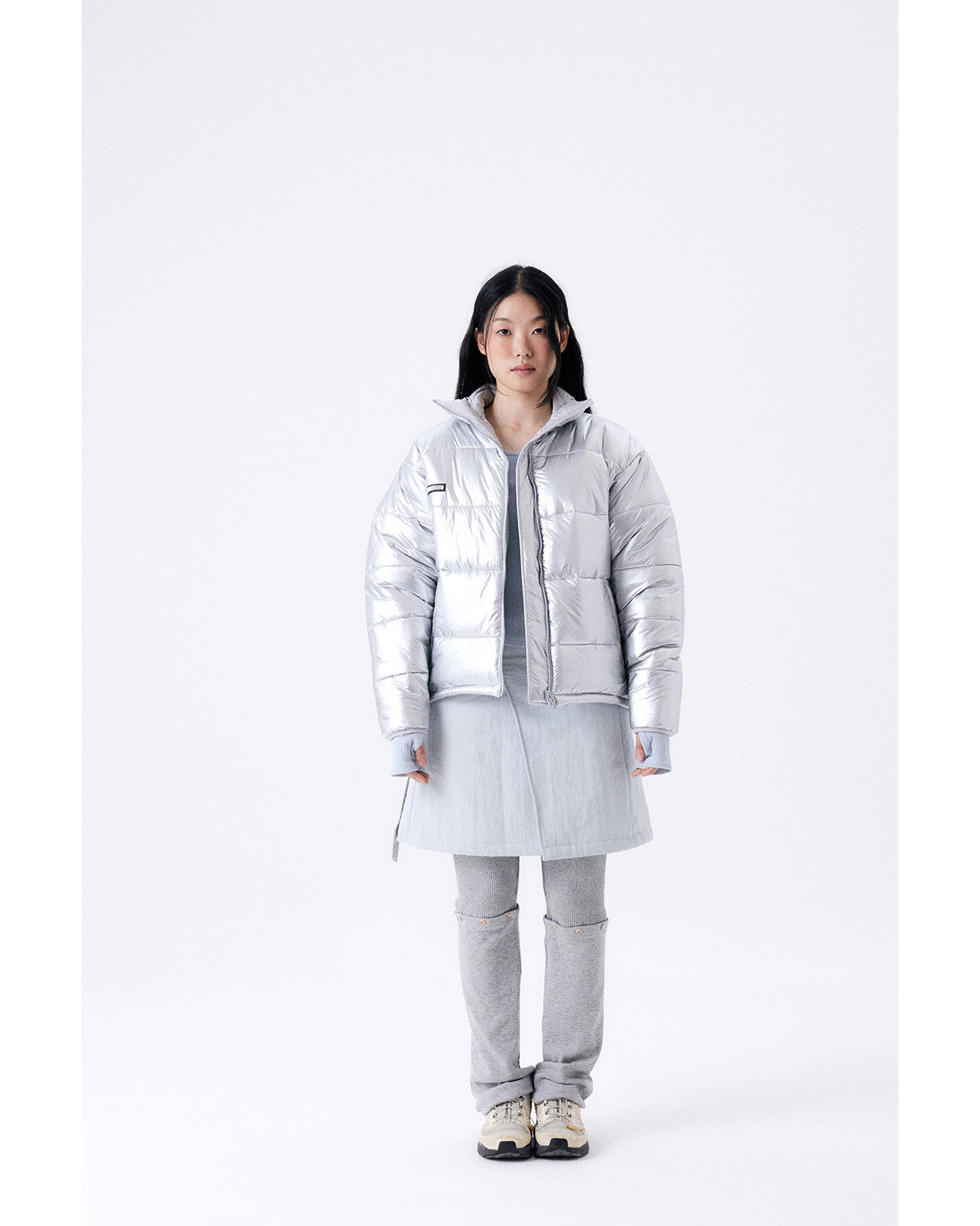 FOIL REVERSIBLE PADDING JACKET / SILVER
