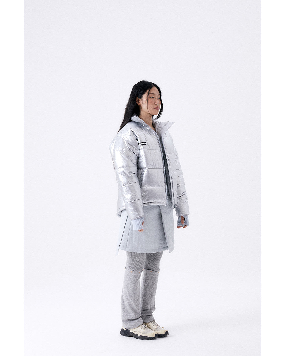 FOIL REVERSIBLE PADDING JACKET / SILVER