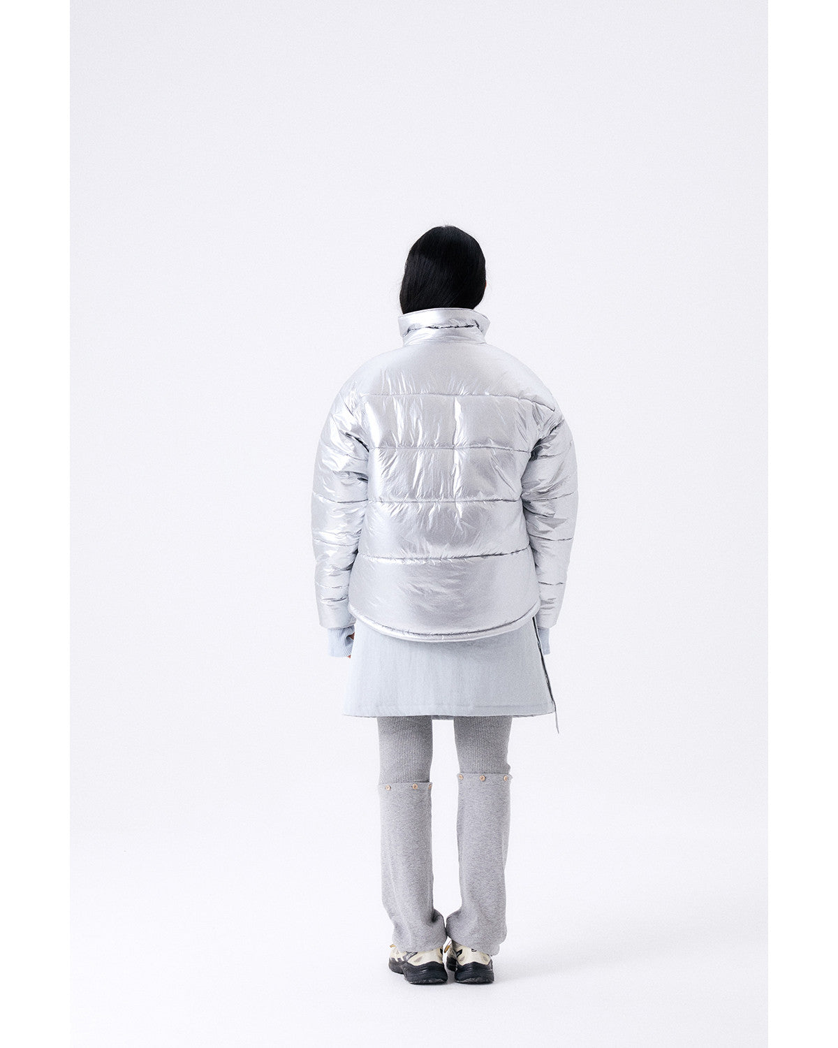 FOIL REVERSIBLE PADDING JACKET / SILVER