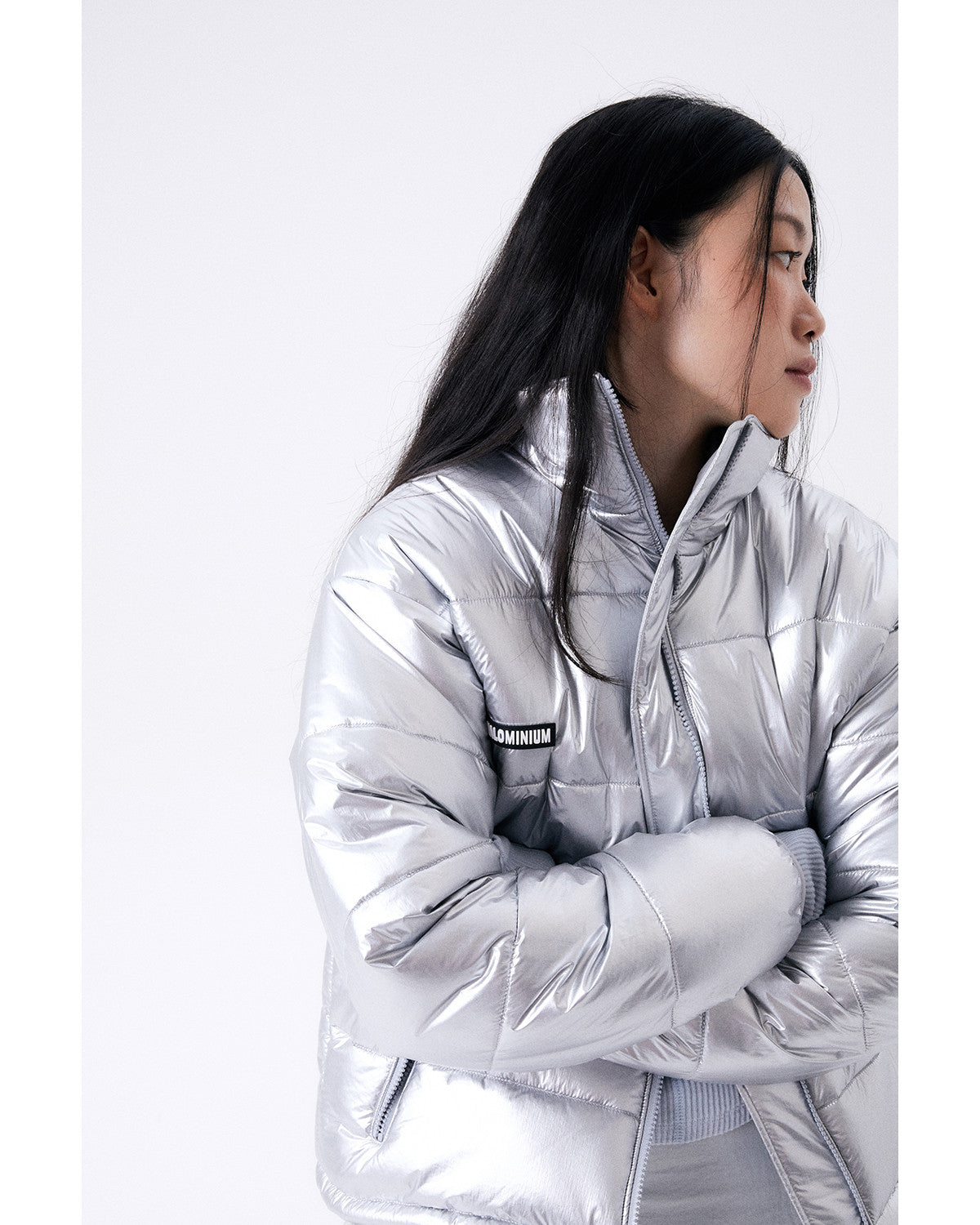 FOIL REVERSIBLE PADDING JACKET / SILVER