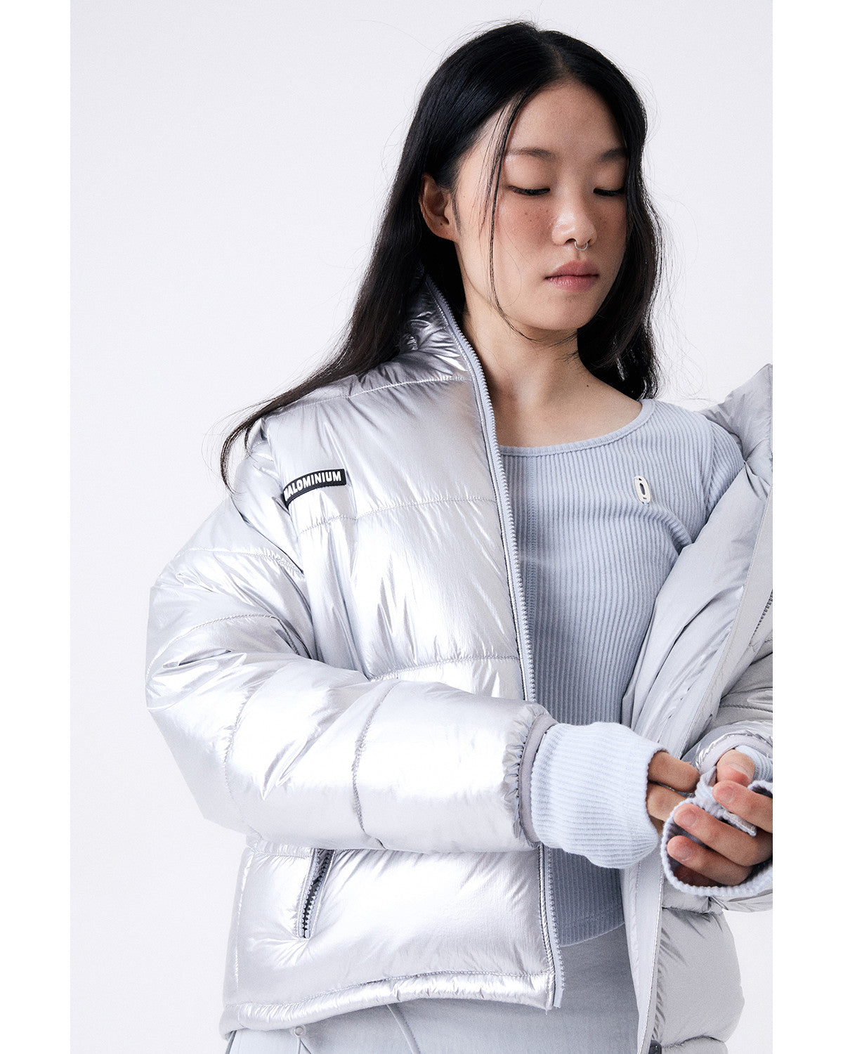FOIL REVERSIBLE PADDING JACKET / SILVER