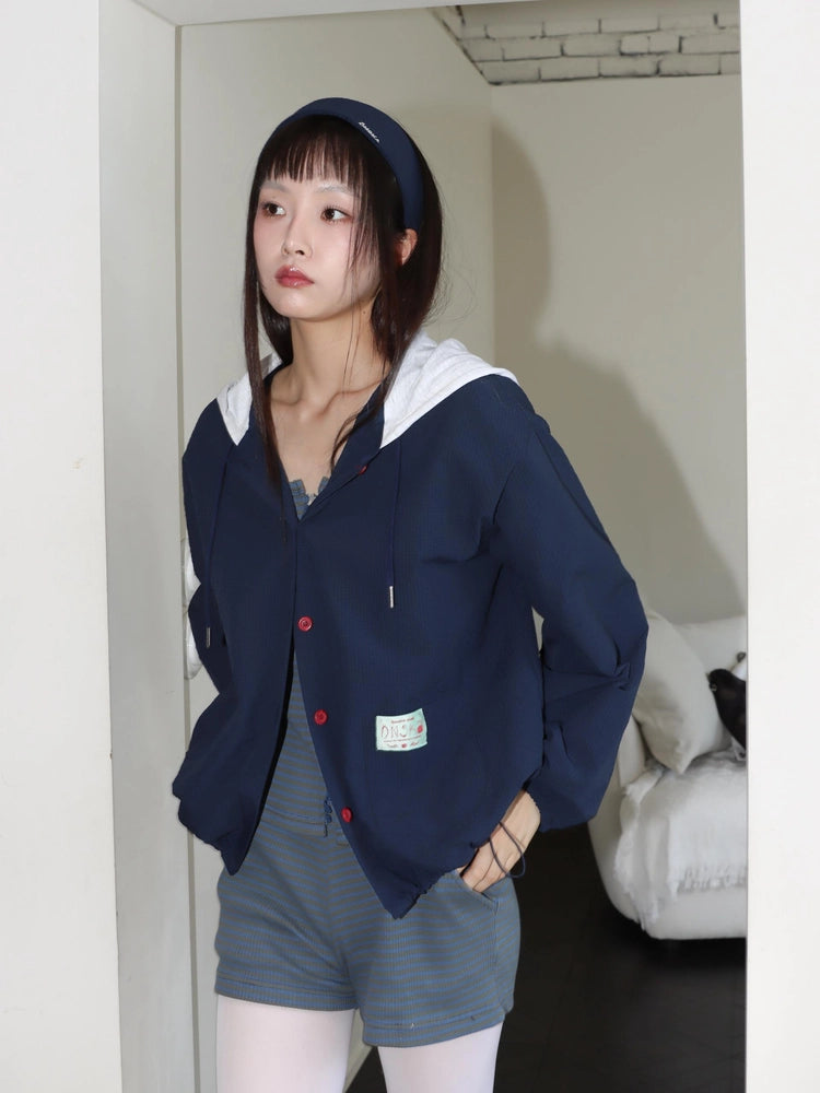 LETTERING SCARF (NAVY)