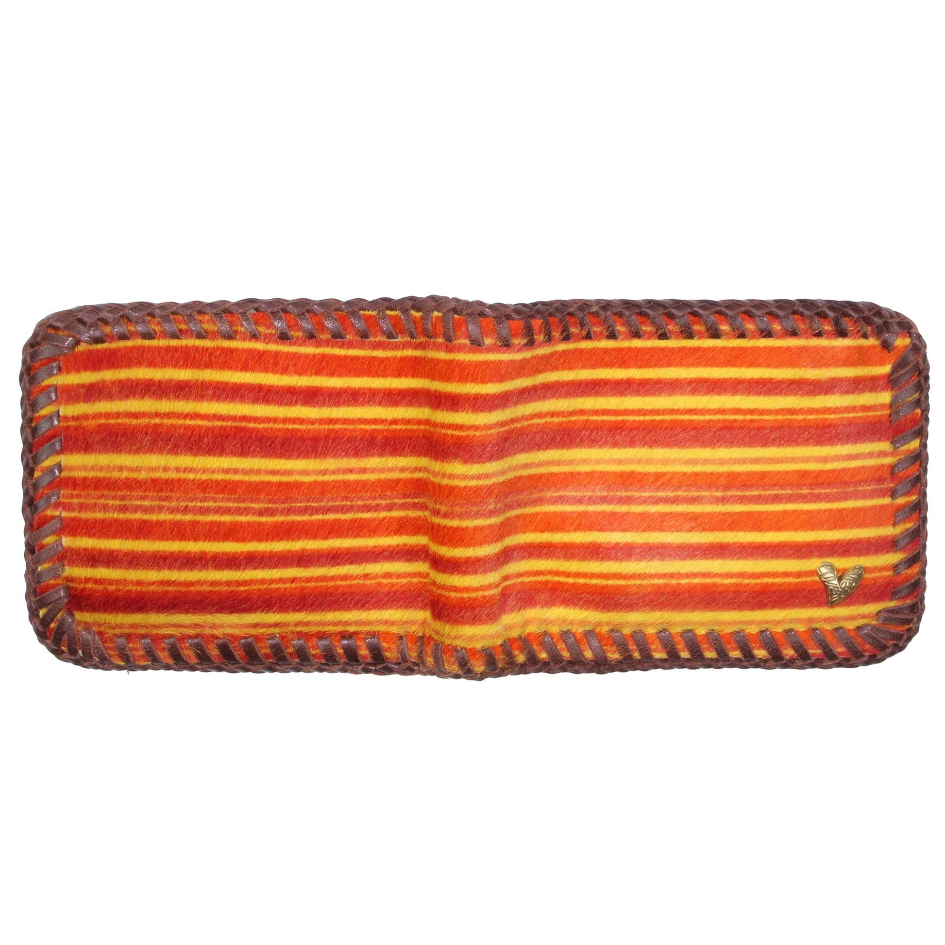 BIFOLD WALLET(Unborn Calf-skin) - Orange stripe - LOVE PARADE 러브퍼레이드 - CAVA LIFE