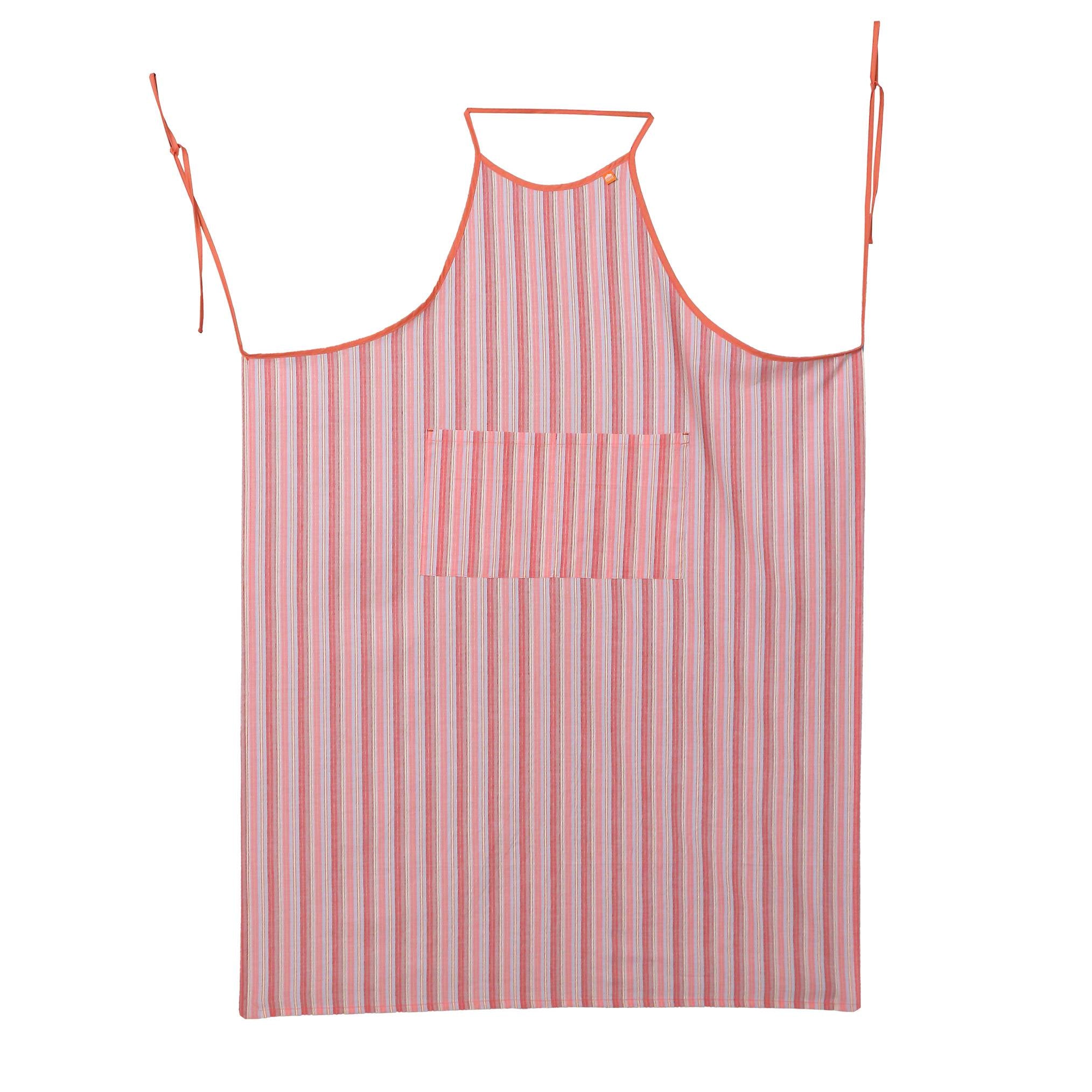 Basic Apron A in Custom Stripe Ruby