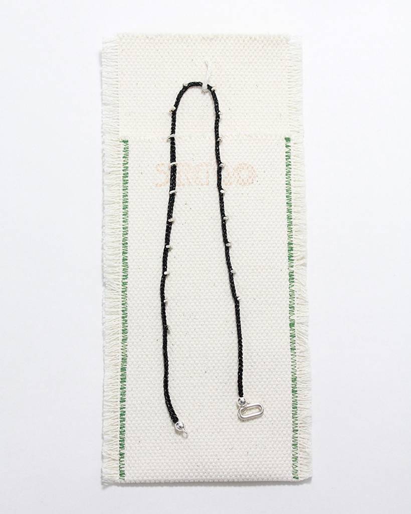 silver stick metallic crochet necklace (bold)