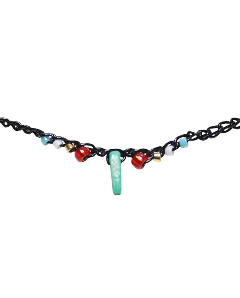 aztec salad metallic crochet necklace