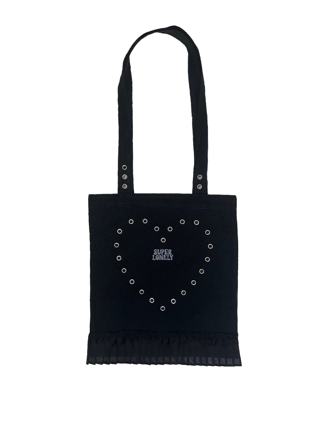 하트 아일렛 프릴 캔버스백 - Super lonely 슈퍼론리 - CAVA LIFE