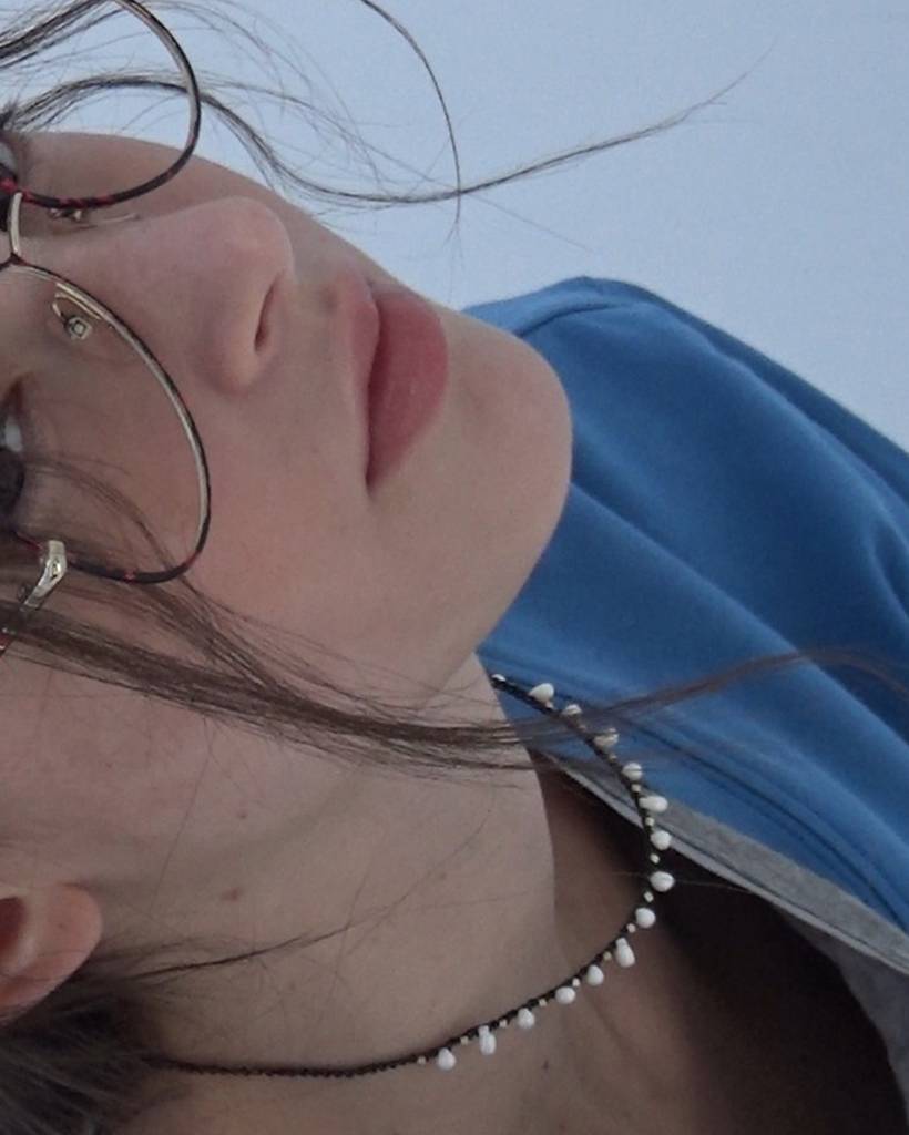 punky balloon metallic crochet necklace