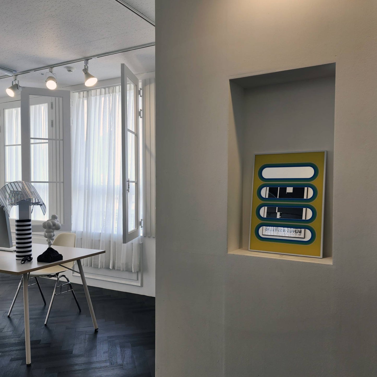 타원과 노랑 포스터 거울 B3/가로형