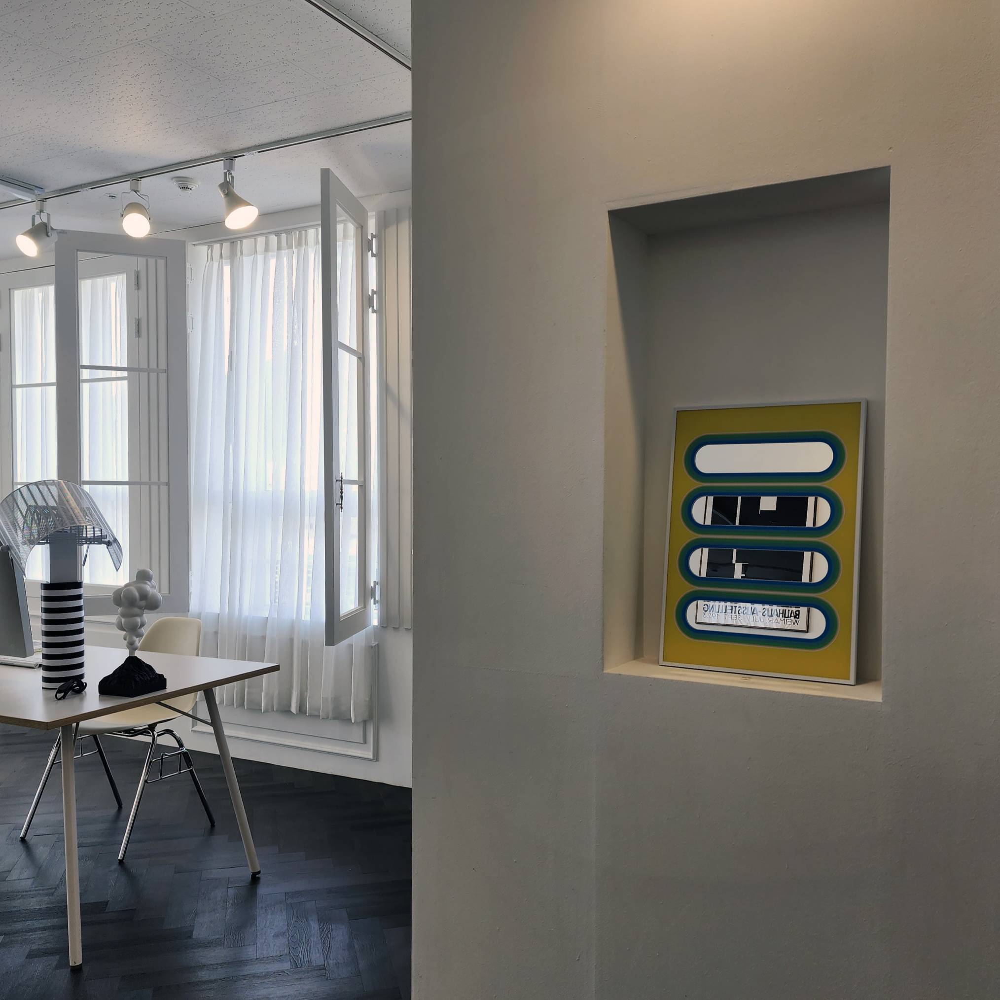 타원과 노랑 포스터 거울 B3/가로형