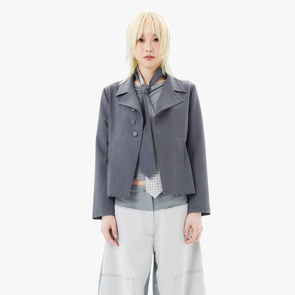 DOUBLE-BUTTON JACKET / GRAY