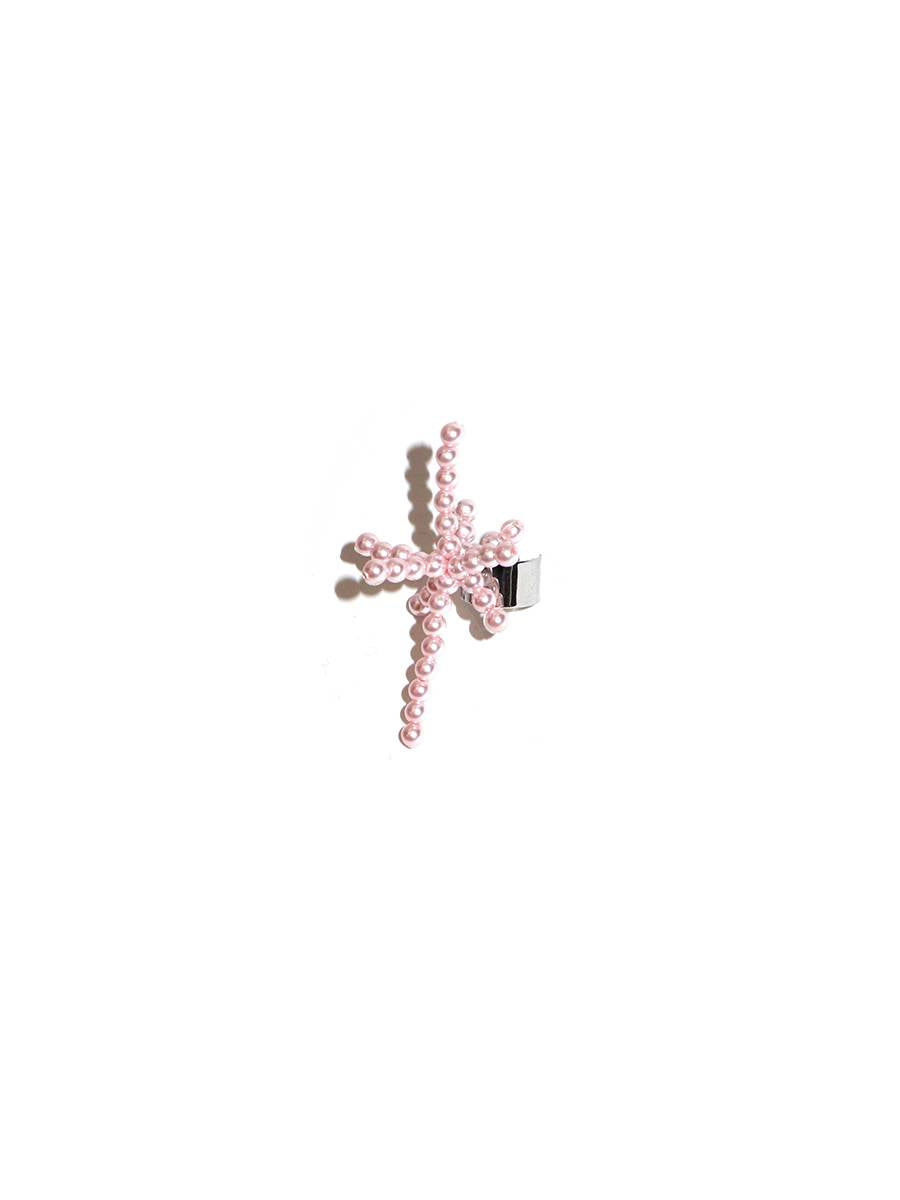 닝닝 착용 Signature pale pink motif Earcuff│시그니처 페일 핑크 모티브 이어커프