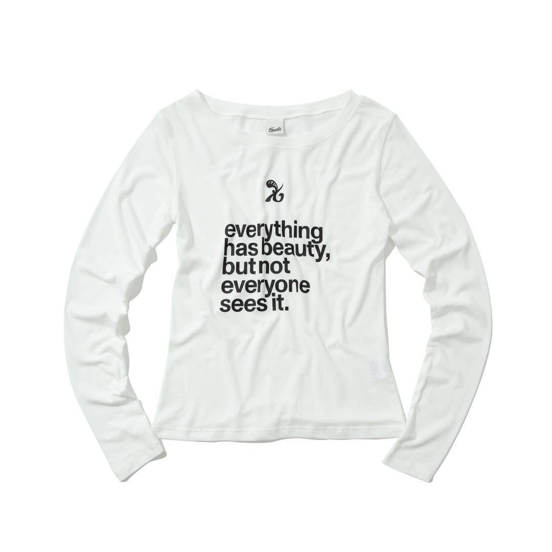 BEAUTY symbol long-sleeved T-Shirt (WHITE) - KRUCHI 크루치 - CAVA LIFE