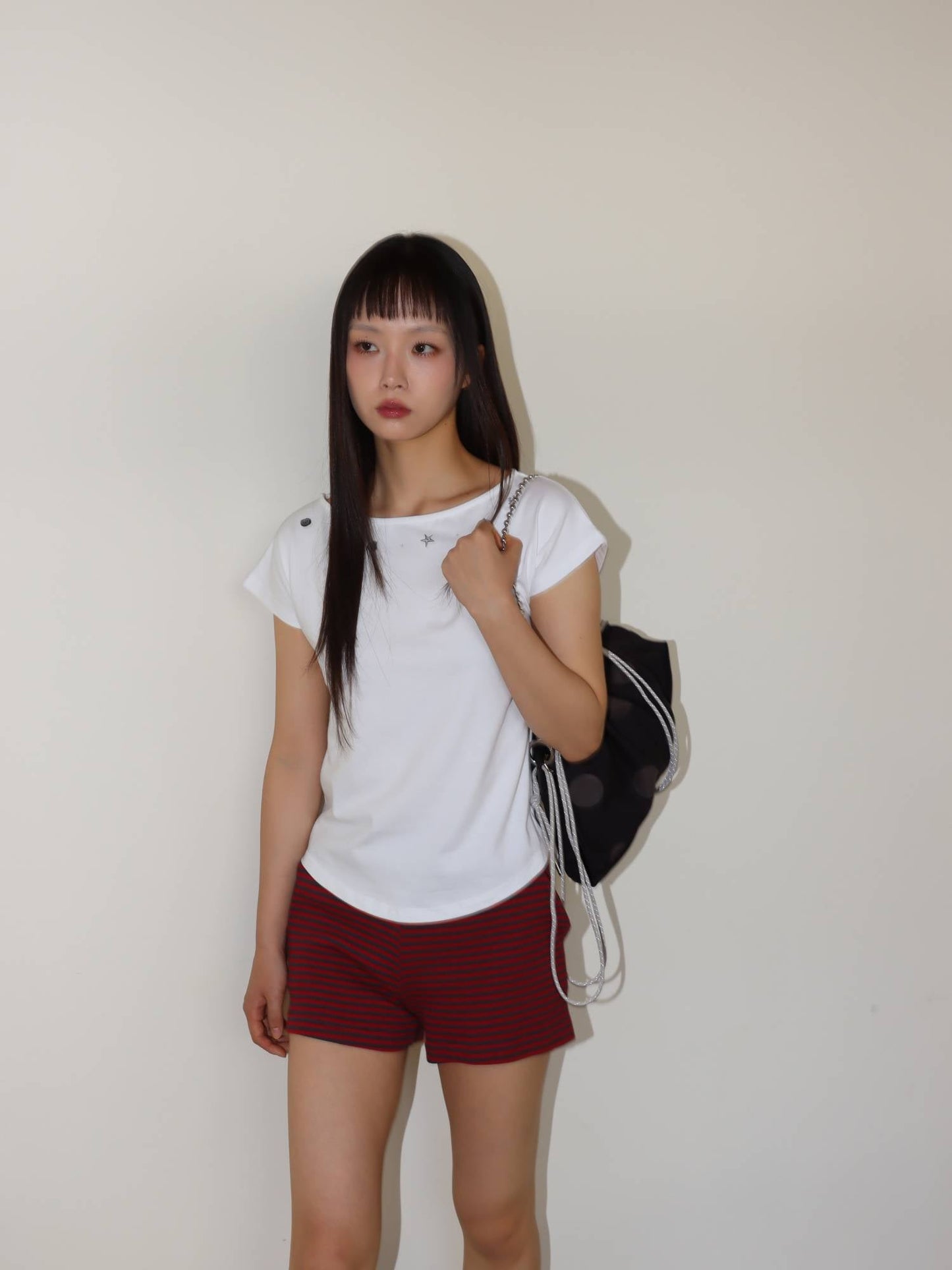 SHELL CAP SLEEVE T (WHITE)